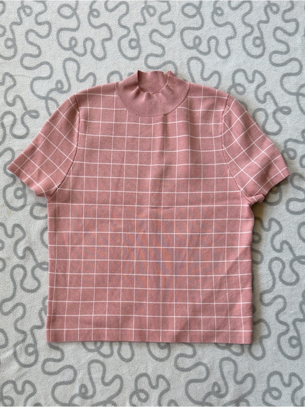 Anthropologie Maeve Rose Grid Mock-Neck Sweater Top